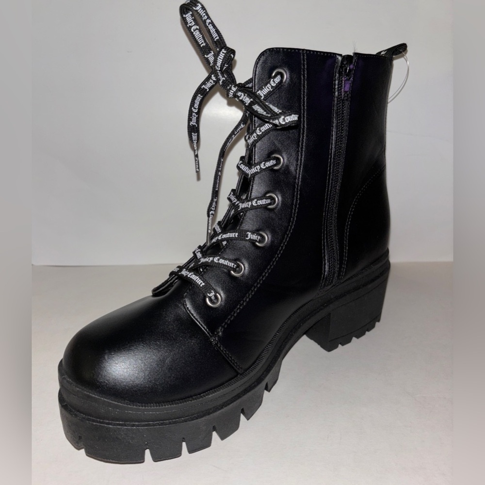 Juicy Couture Carme Lace Up Black Combat Juicy Couture Carme Moto Boots Women 10